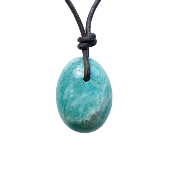 Amazonit Kette Edelstein mit Lederband