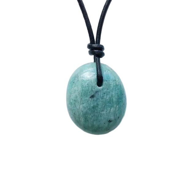 Amazonit Kette Edelstein mit Lederband