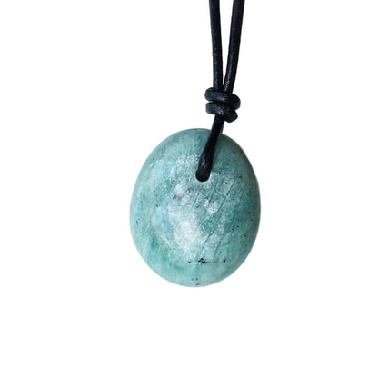 Amazonit Kette Edelstein mit Lederband