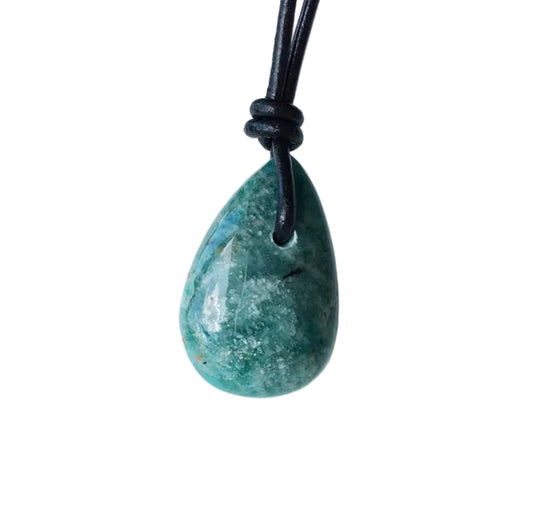 Amazonit Kette Edelstein mit Lederband