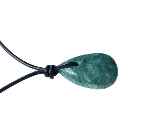 Amazonit Kette Edelstein mit Lederband