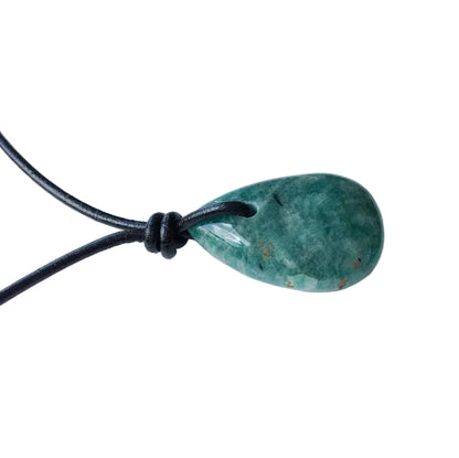 Amazonit Kette Edelstein mit Lederband