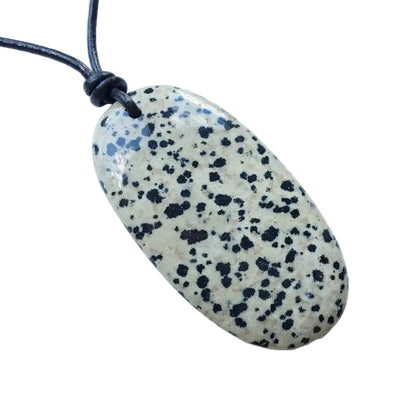Dalmatiner Jaspis Kette Edelstein mit Lederband