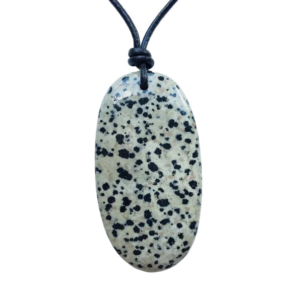 Dalmatiner Jaspis Kette Edelstein mit Lederband