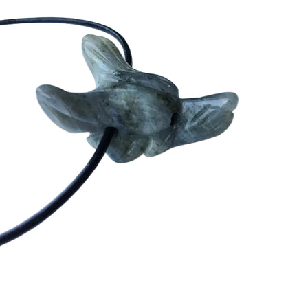 Labradorit Drache Edelstein Kette mit Lederband