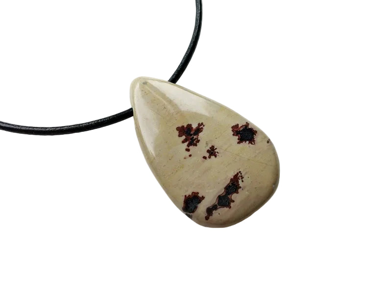 Jaspis Edelstein Kette mit Lederband