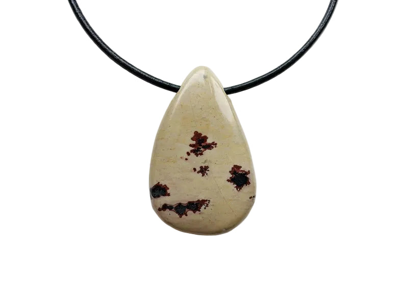Jaspis Edelstein Kette mit Lederband
