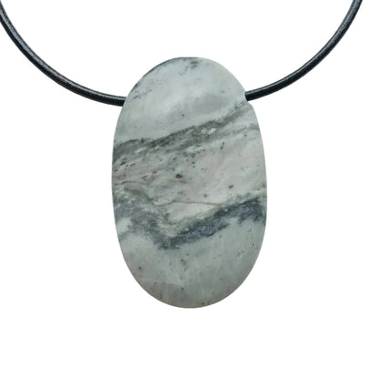 Picasso Jaspis Edelstein Kette mit Lederband