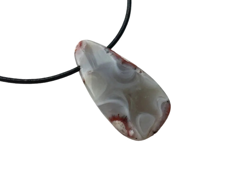Chalcedon Edelstein Kette mit Lederband