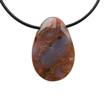 Chalcedon Edelstein Kette mit Lederband