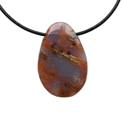 Chalcedon Edelstein Kette mit Lederband