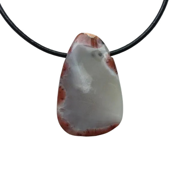 Chalcedon Edelstein Kette mit Lederband