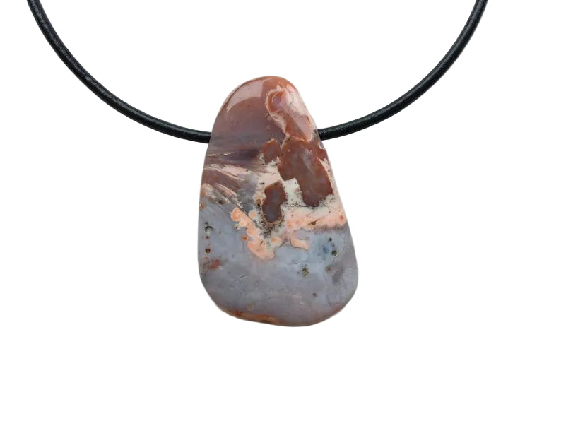 Chalcedon Edelstein Kette mit Lederband