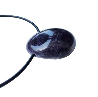 Amethyst Edelstein Kette mit Lederband
