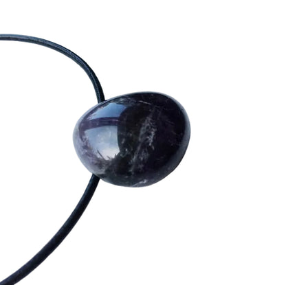 Amethyst Edelstein Kette mit Lederband