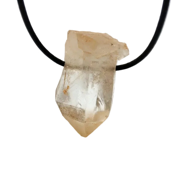 Hämatitquarz Spitze Edelstein Kette mit Lederband