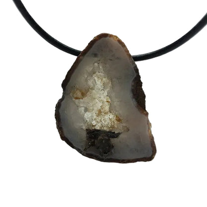 Achat Scheibe Edelstein Kette mit Lederband