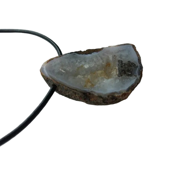 Achat Scheibe Edelstein Kette mit Lederband