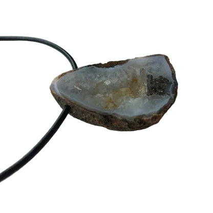 Achat Scheibe Edelstein Kette mit Lederband