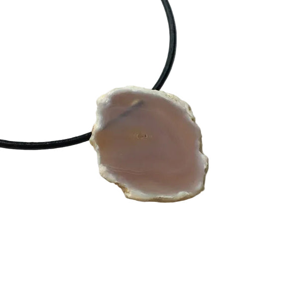 Achat Scheibe Edelstein Kette mit Lederband