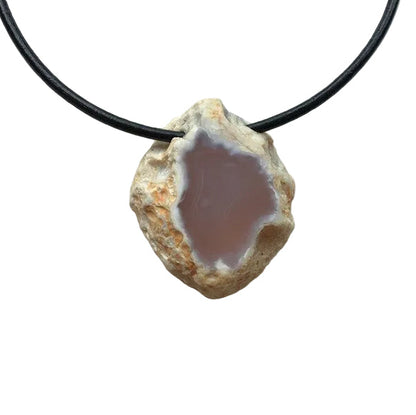 Achat Scheibe Edelstein Kette mit Lederband