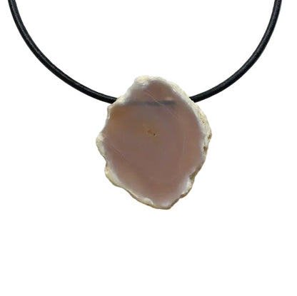 Achat Scheibe Edelstein Kette mit Lederband