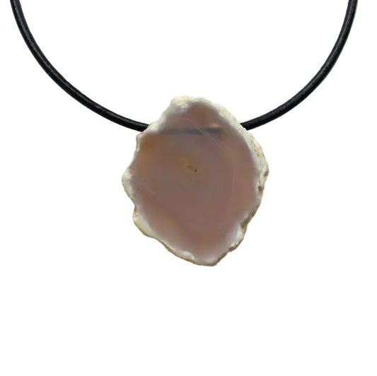 Achat Scheibe Edelstein Kette mit Lederband