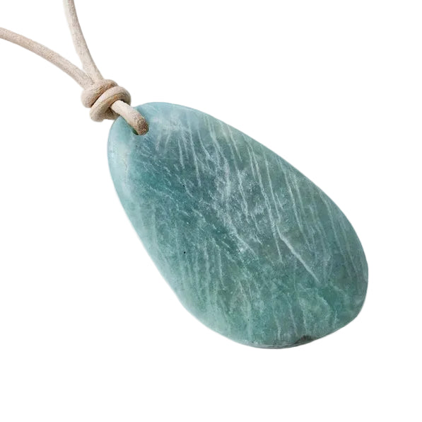 Amazonit Kette Edelstein mit Lederband