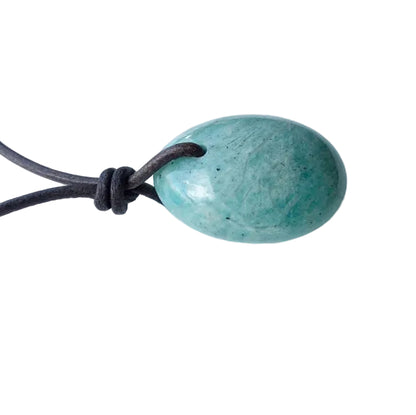 Amazonit Kette Edelstein mit Lederband