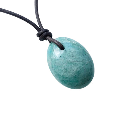 Amazonit Kette Edelstein mit Lederband