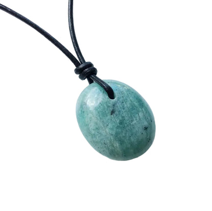 Amazonit Kette Edelstein mit Lederband