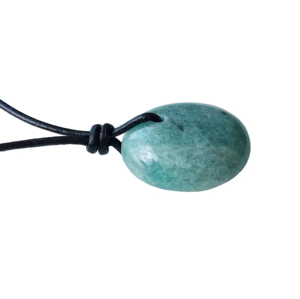 Amazonit Kette Edelstein mit Lederband