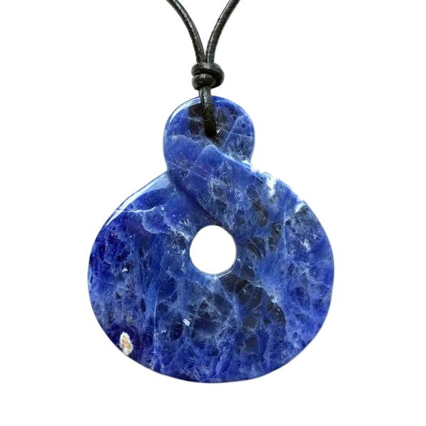 Sodalith Edelstein Kette mit Lederband