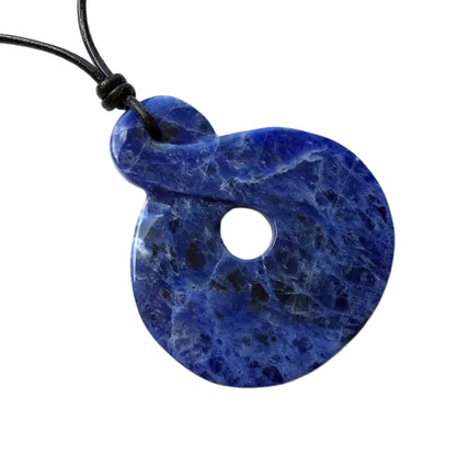 Sodalith Edelstein Kette mit Lederband