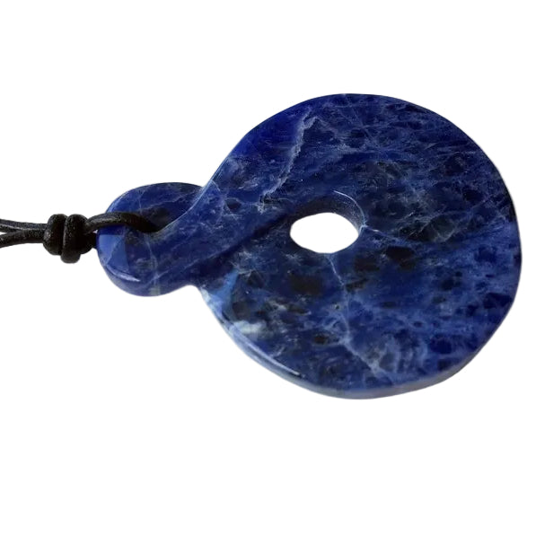 Sodalith Edelstein Kette mit Lederband