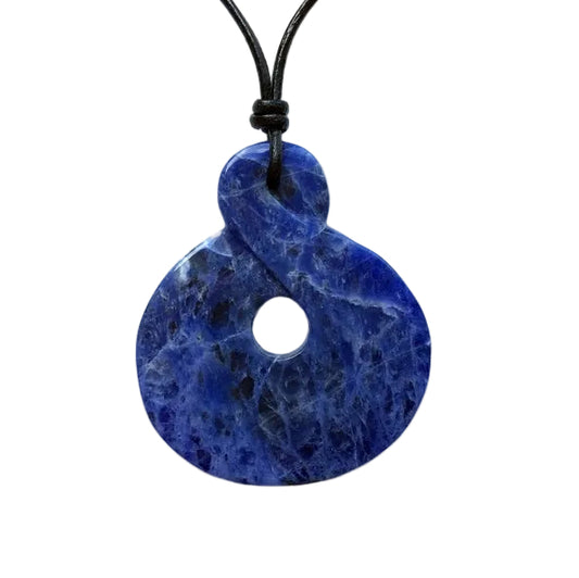 Sodalith Edelstein Kette mit Lederband