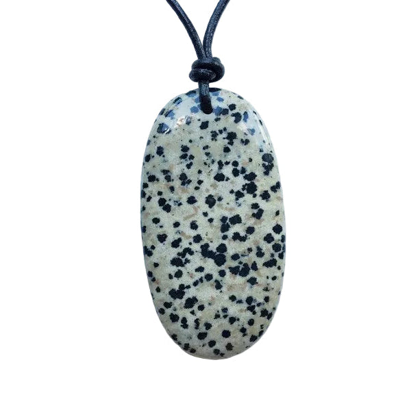 Dalmatiner Jaspis Kette Edelstein mit Lederband