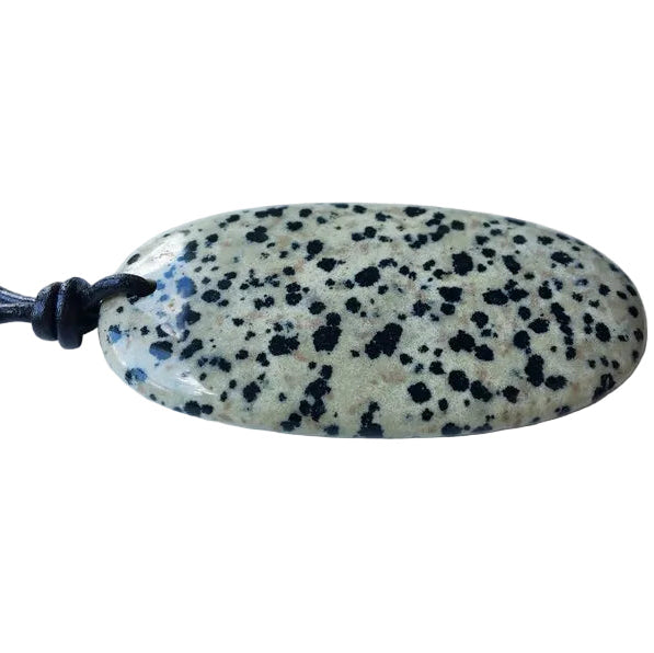 Dalmatiner Jaspis Kette Edelstein mit Lederband