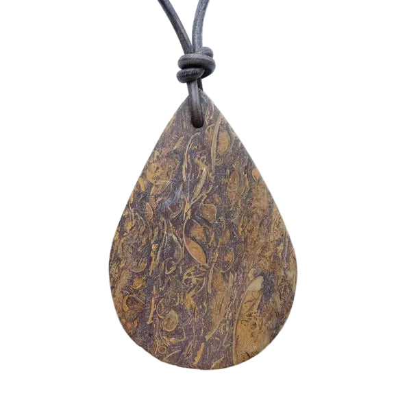 Schlangen Jaspis Edelstein Kette mit Lederband