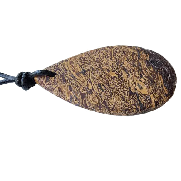 Schlangen Jaspis Edelstein Kette mit Lederband