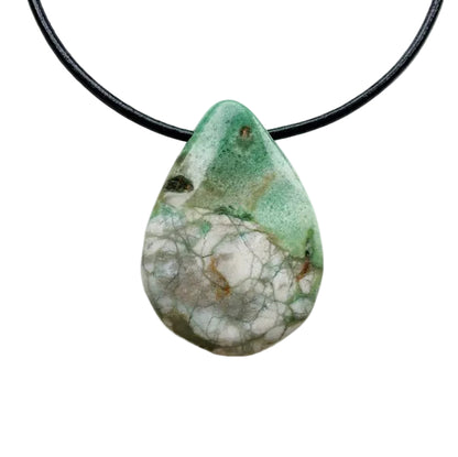 Variscit Edelstein Kette mit Lederband