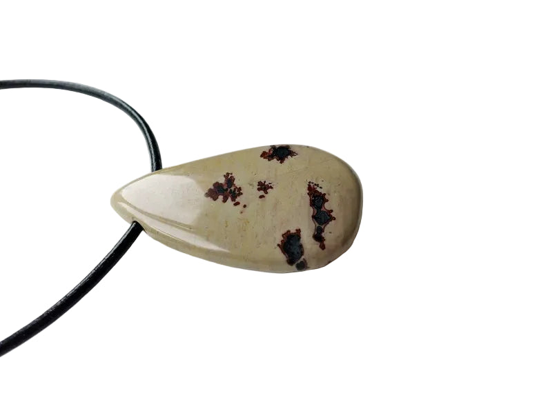 Jaspis Edelstein Kette mit Lederband