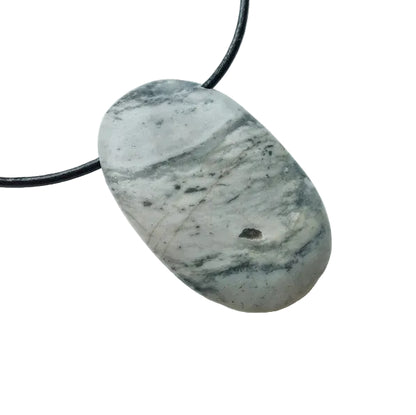 Picasso Jaspis Edelstein Kette mit Lederband