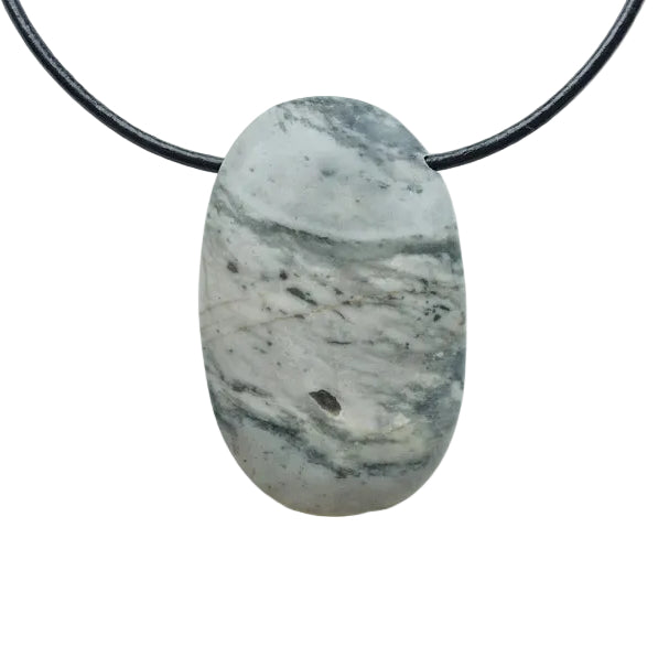 Picasso Jaspis Edelstein Kette mit Lederband