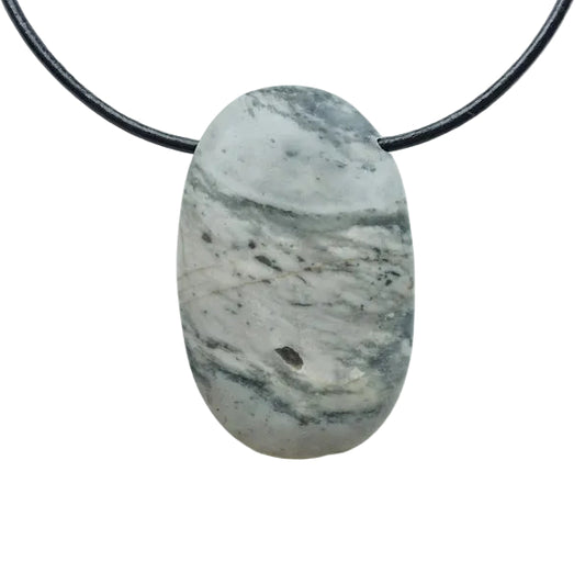 Picasso Jaspis Edelstein Kette mit Lederband