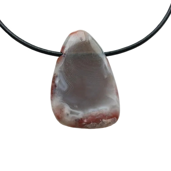 Chalcedon Edelstein Kette mit Lederband