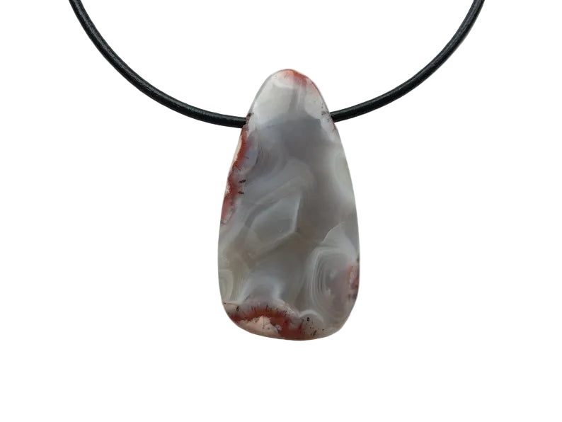 Chalcedon Edelstein Kette mit Lederband
