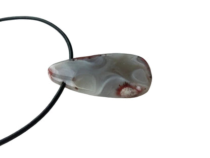 Chalcedon Edelstein Kette mit Lederband
