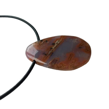 Chalcedon Edelstein Kette mit Lederband