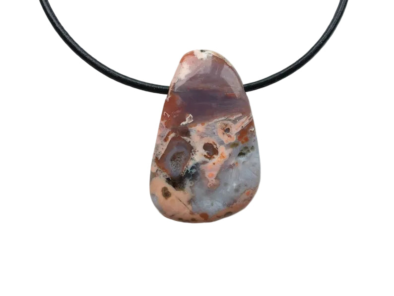 Chalcedon Edelstein Kette mit Lederband